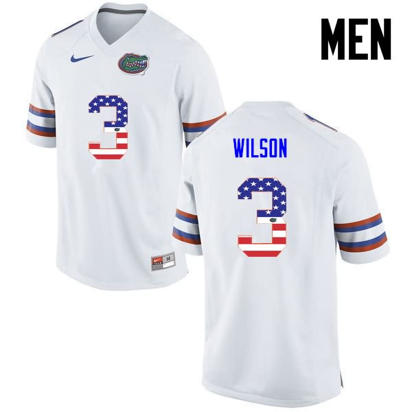 NCAA Florida Gators Marco Wilson Men's #3 USA Flag Fashion Nike White Stitched Authentic College Football Jersey BHJ0664BJ